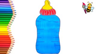 How to Draw and Paint a Baby Bottle  Easy Milk Bottle Drawing [upl. by Doubler]