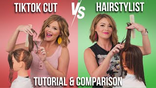 DIY Butterfly Ponytail Cut Tutorial VS Professional Hairstylist [upl. by Dweck]