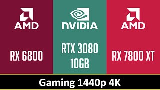 RX 6800 vs RTX 3080 10GB vs RX 7800 XT [upl. by Atiuqel]