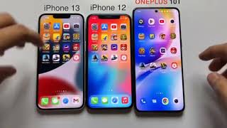 Comparación iPhone 12 vs iPhone 13 vs OnePlus 10T [upl. by Arhsub10]