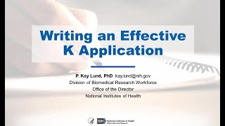 Writing an Effective quotKquot Application [upl. by Salvatore]