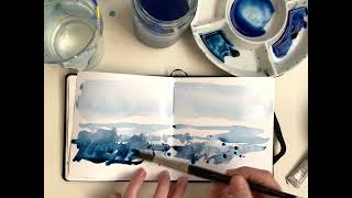 Sketchbook Seascape Painting in Watercolours [upl. by Mckee]