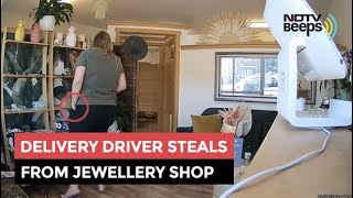 Caught On Camera Delivery Driver Steals Jewellery From Shop [upl. by Nawd]