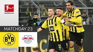 BVB Makes It 1010  Borussia Dortmund  RB Leipzig 21  Highlights MD 23 – Bundesliga 2223 [upl. by Monjan324]