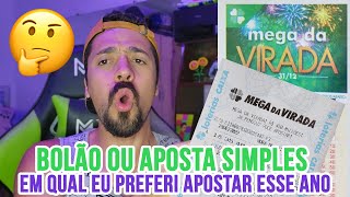 🍀 BOLÃO OU APOSTA SIMPLES NA MEGA SENA DA VIRADA QUAL EU PREFERI APOSTAR ESSE ANO [upl. by Chrisoula699]