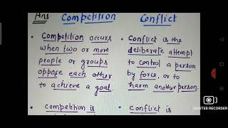 Differentiate between COMPETITION and CONFLICT Class 11 SOCIOLOGY Book2 Ch1 Social Structure [upl. by Geithner]