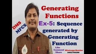 EXAMPLE5 Generating Functions  Sequence generated by Generating function  Generating Sequence [upl. by Ahsenet]