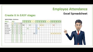 Create your own Employee Attendance Template using Excel 365 [upl. by Cohby]