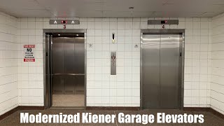 After the Mod All of the Elevators at the Kiener Garages in Downtown St Louis MO [upl. by Ariaek294]