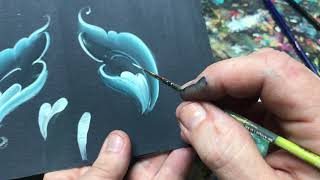 Norwegian Rosemaling  Gudbrandsdal acanthus style tutorial  Turned leaves with Art of Lise [upl. by Jezabella]