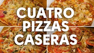 4 recetas de pizzas caseras  BUENAZO [upl. by Colier220]