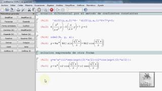 Ecuaciones diferenciales COFICIENTES CONSTANTES con WX MAXIMA COFICIENTES CONSTANTES [upl. by Amerd840]