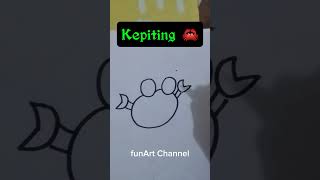 Menggambar kepiting l how to draw a crab easydraw howtodraw shorts drawing drawingtutorial [upl. by Lenora]