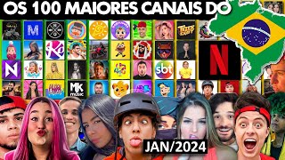 OS MAIORES CANAIS DO YouTube Brasil  Janeiro 2024 [upl. by Eisyak]