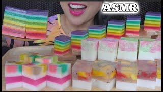 ASMR RAINBOW JELLO DESSERT EATING SOUNDS LIGHT WHISPERS  SASASMR [upl. by Robb]