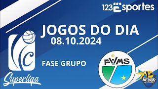 SUPERLIGA C  FEMININO  RODADA 1 dia 08102024  CG  AO VIVO COM IMAGENS [upl. by Elokin]