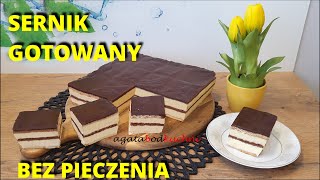 Sernik gotowany bez pieczenia Pyszny delikatny rozpływający się w ustach  agatabodkuchni [upl. by Caassi]