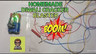 how to make homemade diwali cracker blaster athome😍easy to make safe diwali project😘 [upl. by Ogeid]