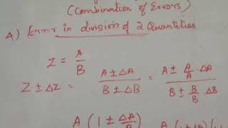 Propagation of Errors  error in division or quotient of 2 quantities [upl. by Sitsuj492]