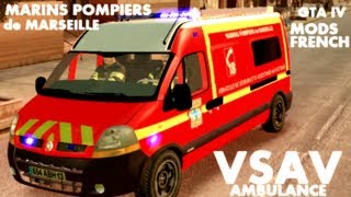 GTA IV Mods French  Ambulance Marins Pompiers de Marseille [upl. by Hasen]