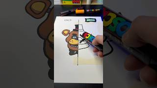 Drawing Freddy Fazbear🐻with NEON🐻 [upl. by Kuo]