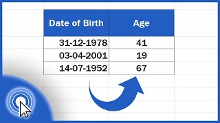 How to Calculate Age Using a Date of Birth in Excel The Easy Way [upl. by Ches]