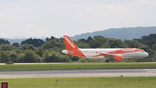 EASYJET TAKEOFF EMIRATES A380 PASSING BY [upl. by Arimihc]