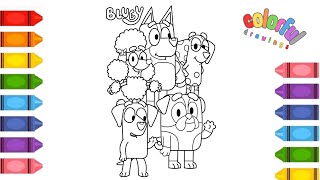 bluey coloring page  learn how to color bluey coloring pages  bluey coloringpages blueycartoon [upl. by Sothena]