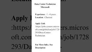 Data Center Technician Microsoft [upl. by Acinemod87]