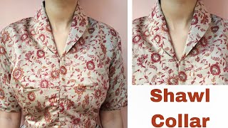 How to properly sew a shawl collar blouseshawl collar tutorial [upl. by Enelad]