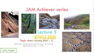 JAM Achiever series  Lec 5 Masswasting Part – 1 English [upl. by Thanh]