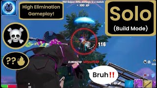 Fortnite Solo Rampage😈 Build Mode High Elimination Gameplay fortnite gaming solo [upl. by Cailean]