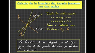 34  Cálculo de la bisectriz del ángulo que forman dos rectas secantes 1ºBachillerato [upl. by Kenward]