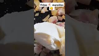 Frites 🐔 maroilles 😋 food cooking recipe cheese yummy recette shortsvideo [upl. by Anolahs]