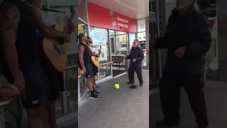 Koro gets his dance on with some young buskers [upl. by Akimot]