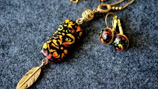 Autumn Jewelry Set Polymer Clay Tutorial [upl. by Melisent]