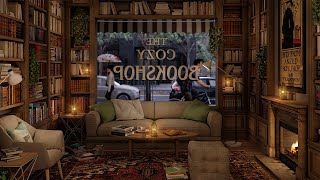 Cozy Bookstore Ambience ASMR ☕📖Relaxing Rain And Page Flipping Sounds For Ultimate Comfort And Sleep [upl. by Aeynod711]