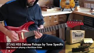 5765 Deluxe HSS by Tone Specific in a Marchione Guitar Best HSS Strat Pickups [upl. by Aisirtap]