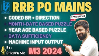 IBPS RRB POClerk MAINS 2024 अबकी बार RRB पार  M3 2024 Session  38  By Dhruva Sir [upl. by Tedd2]