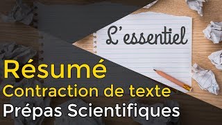 Réussir son RÉSUMÉ  CONTRACTION DE TEXTE  Prépa Scientifique [upl. by Dion512]