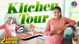 எங்க வீட்டின் சமையலறை  வாங்க பார்க்கலாம் ✨  My Kitchen Tour  PREETHI SANJIV [upl. by Leasia469]