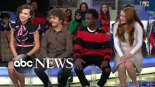 The cast of Stranger Things dishes on the new season [upl. by Ainaj]