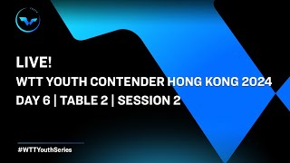 LIVE  T2  Day 6  WTT Youth Contender Hong Kong 2024  Session 2 [upl. by Ecirbaf]