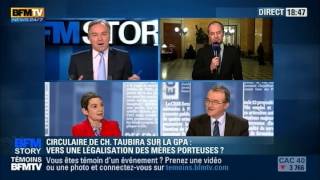 Clash entre Hervé Mariton et Caroline Mecary militante homosexuelle 300113 BFM TV [upl. by Cristi481]