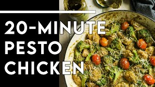 THE EASIEST 20MINUTE KETO DINNER EVER  Onepot Pesto Chicken Skillet  CHEF MICHAEL [upl. by Pfaff998]