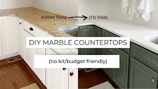 DIY FAUX MARBLE COUNTERTOP TUTORIAL  HOW TO PAINT FAUX MARBLE COUNTERTOPS  BUDGET FRIENDLY [upl. by Hiram]