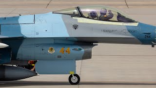 F16 Fighting Falcon Fighter Jets Take Off Red FlagNellis  64th Aggressor Squadron [upl. by Eittik]