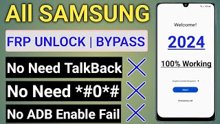 New Method  All Samsung Frp Bypass 2024 Android 11121314  No Code 0 No Need TalkBack [upl. by Dammahom525]