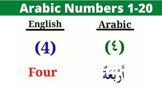 Learn Arabic Numbers 1 to 20 Arabic Numbers with English Pronunciation Arabic Male Numbers [upl. by Hokanson231]