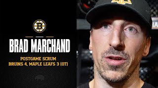 Marchand Reacts to Scoring OT Winner vs Toronto [upl. by Quartas]